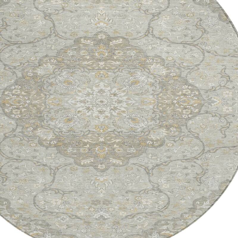 HomeRoots Medallion Traditional Rectangle Outdoor Rug