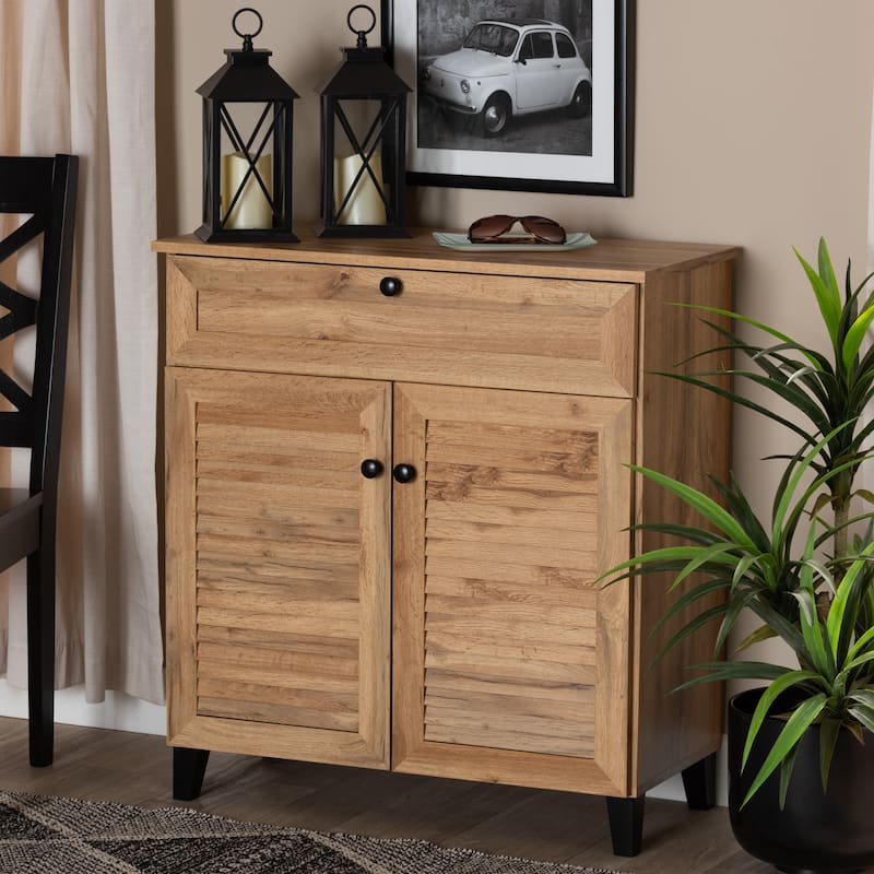 Coolidge Modern & Contemporary 1-Drawer Wood Shoe Storage Cabinet