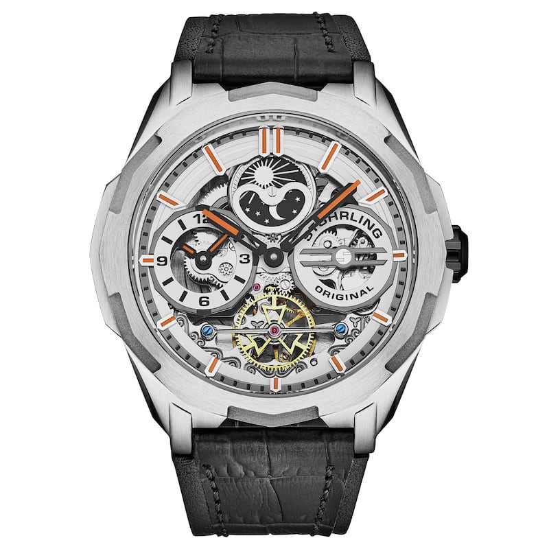 Dual Time Automatic Navigator 54mm Skeleton - Silver