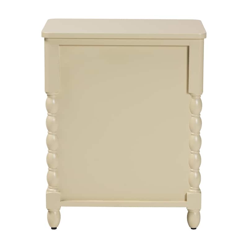 Kyla Nightstand with Spindle Legs - 3-Drawer Bedside Table with Turned Detailing and Inset Paneling