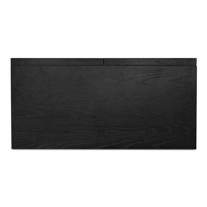 NADAAL STUDIOS Corwin Display Cabinet, Two-Tone Solid Ash Frame with Tempered Glass Doors, Black