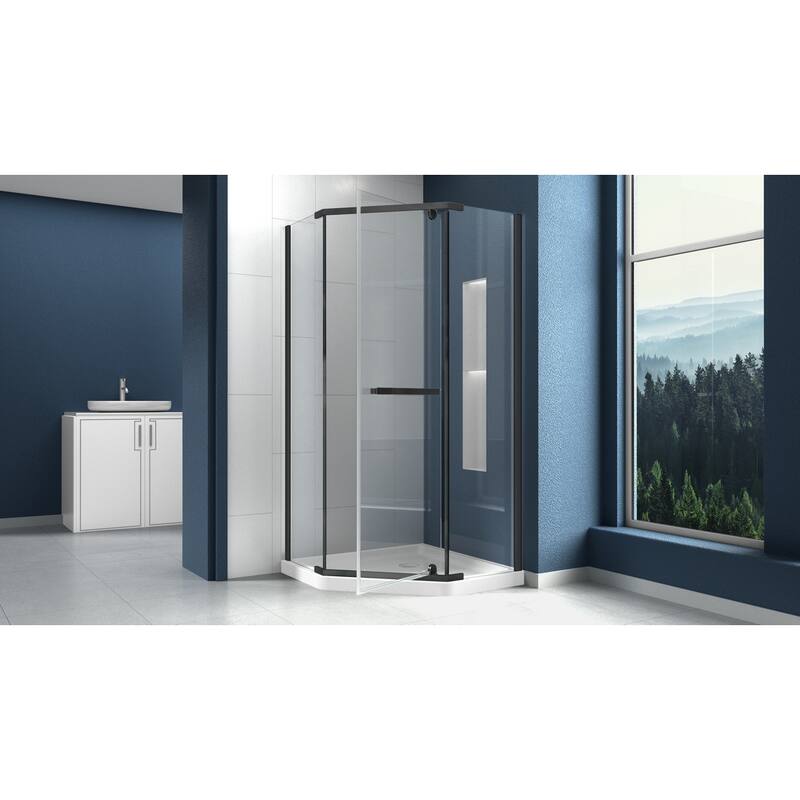 i-Homare 38 in. x 38 in. x 72 in. Semi-Frameless Pivot Shower Enclosure