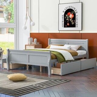 Photo inspiration: Picture Idea: Storage Bed Platform Bed Frame With 4 Drawers Streamlined Headboard