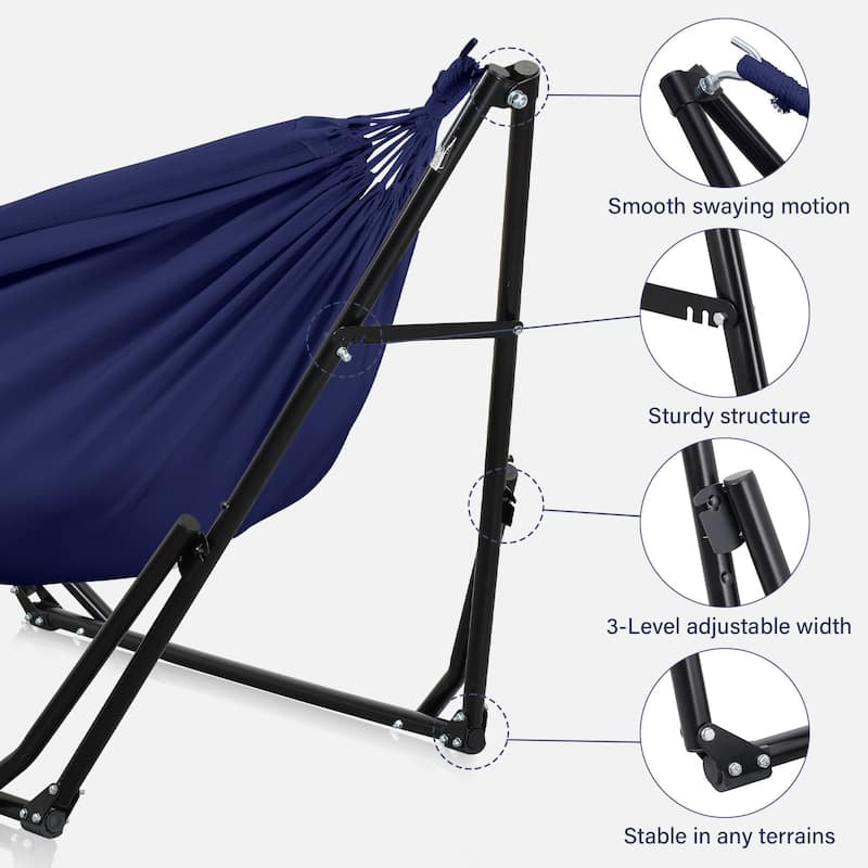 2 in 1 Hammocks Portable Convertible Hammock Swing Chair with Steel Stand
