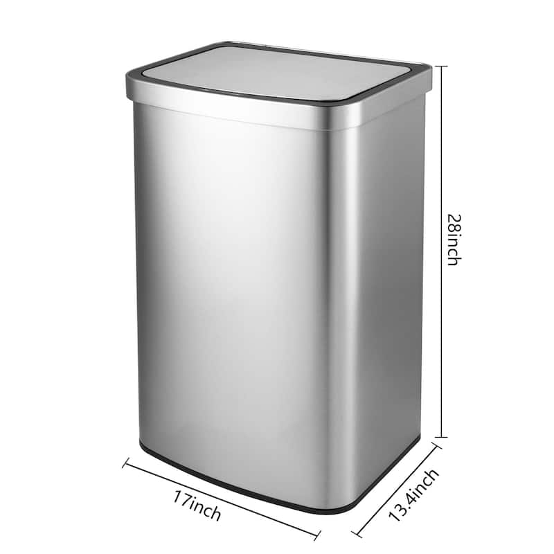 Innovaze 15.6 Gal./60 Liter Stainless Steel Motion Sensor Trash Can for Kitchen