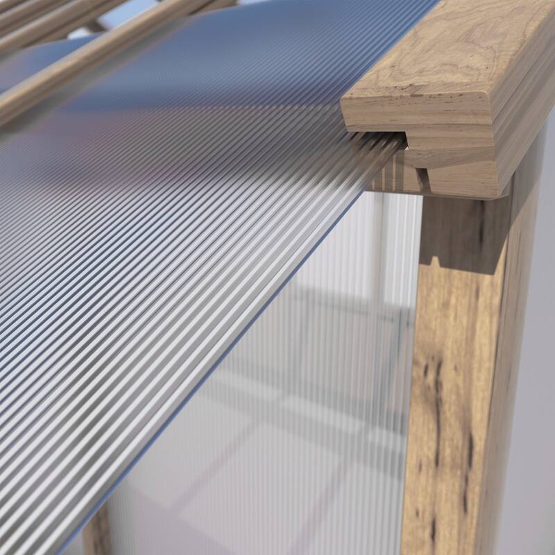 VEIKOUS Walk-in Wooden Greenhouse for Outside, Garden and Backyard, Light Mocha Brown