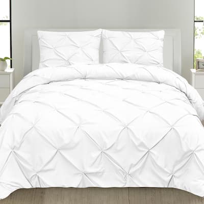 Luxury 3-piece Pinch Pleat Duvet Cover and Sham Set