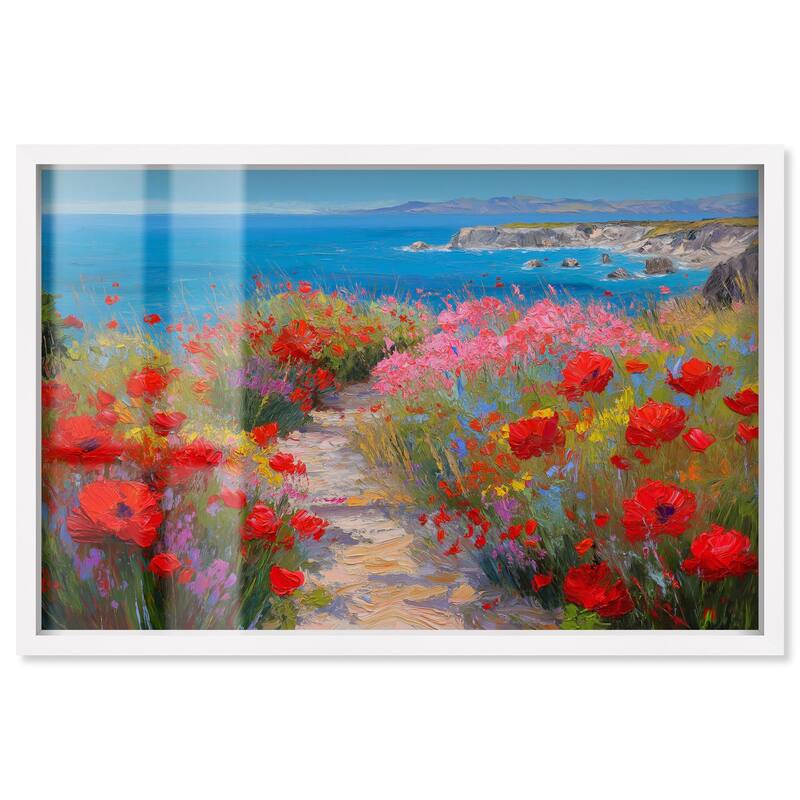 Ocean View Bloom I Shadowbox by Art Remedy - White - 15" x 10"