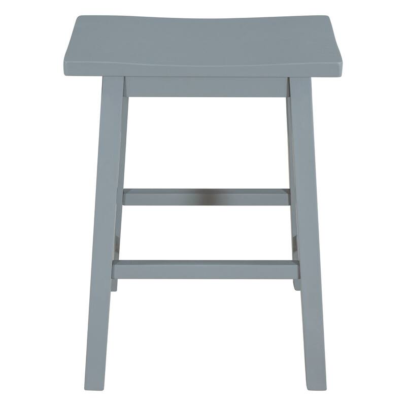 Farmhouse Rustic 2-piece Counter Height Wood Kitchen Dining Stools for Small Places