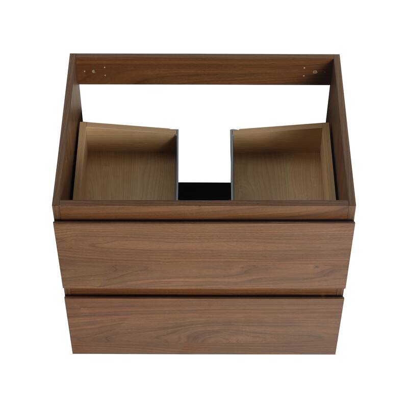 24" Floating Bathroom Vanity Cabinet with 2 Soft-Close Drawers, Wood Grain Design, Eco-Friendly Plywood