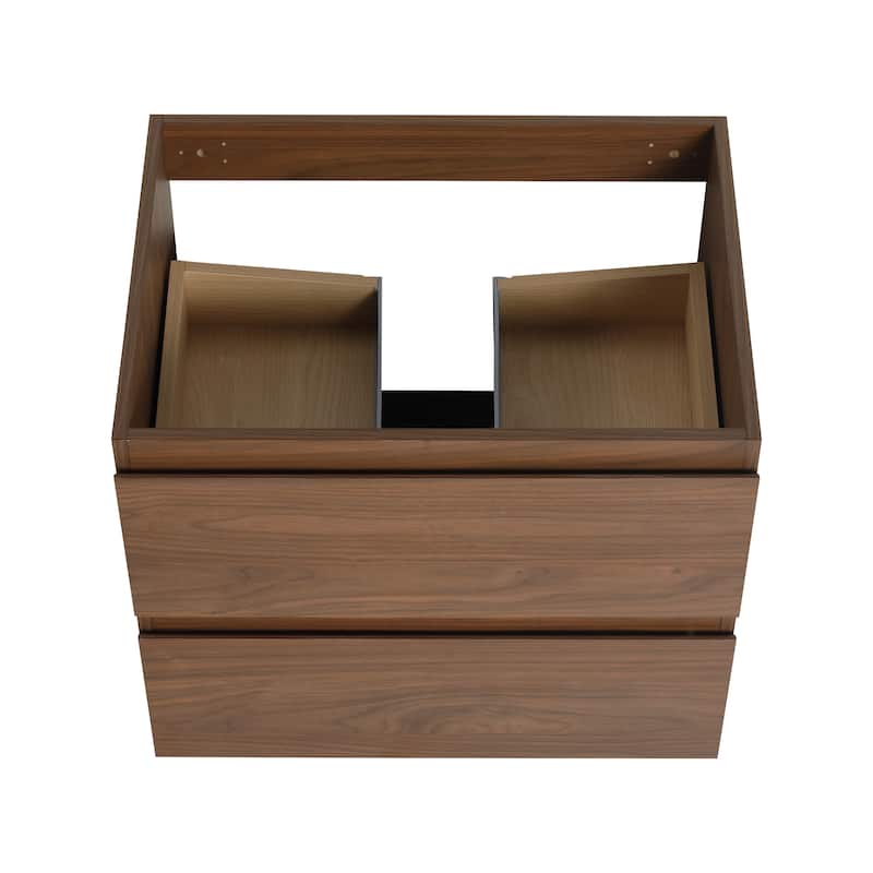 Modern 24 Inch Wall-Mounted Bathroom Vanity Base with Soft-Close Drawers