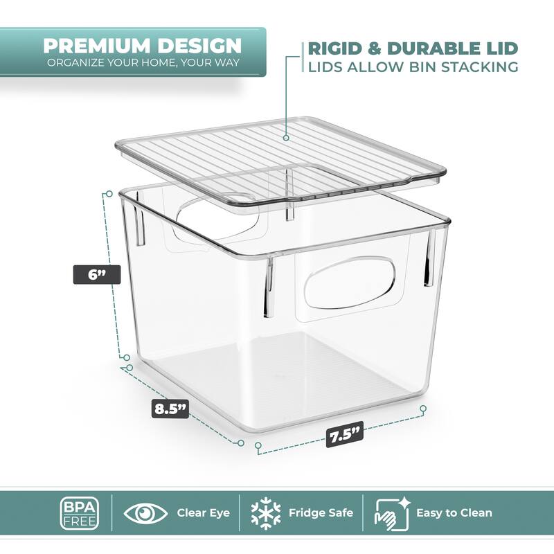 Sorbus Large Storage Clear Containers with Lids Toy Bins and Organizers, Medium - 4 Pk
