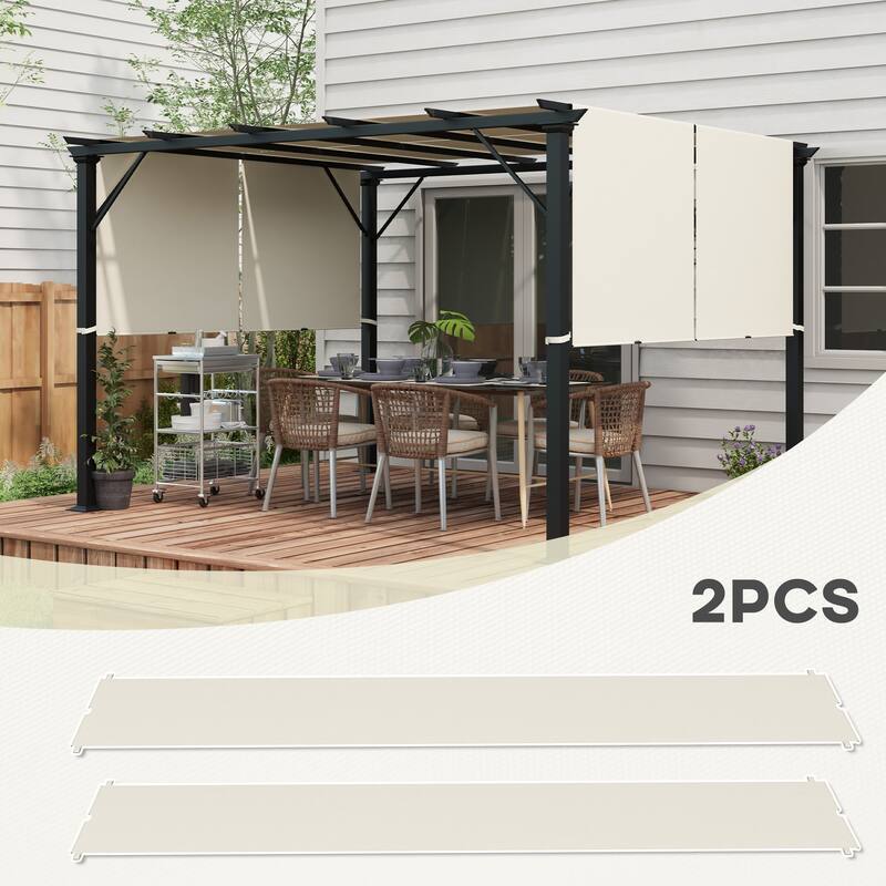 2-Piece 4 x 18ft Pergola Canopy Replacement, UV Protection Shade Cover, Easy to Install for 10 x 11.8ft Pergola, Khaki