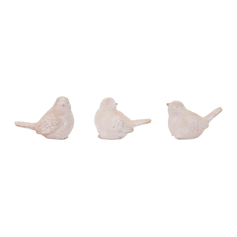 Sitting Posed Bird Figurines - 5.5" - Set of 3