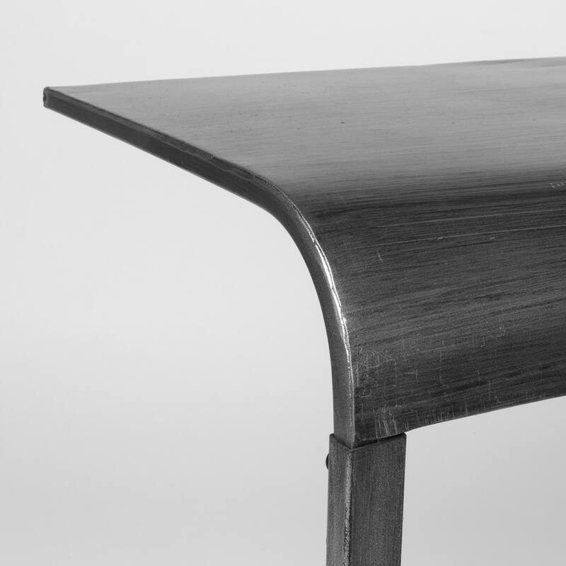 American Art Decor Silver Portable, & Compact C-Shaped Desk