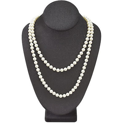 Small Linen Covered Wood Jewelry Display Necklace Chain Jewelry Bust Display Holder Stand - S