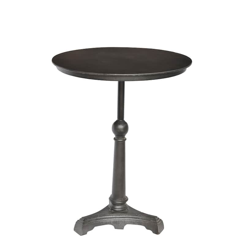 HomeRoots 30" Brown Iron Round Pedestal End Table - 24.00 in. x 30.00 in. x 24.00 in.