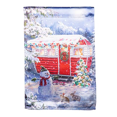 12.5 in. x 18 in. Christmas Camper Lustre Garden Flag - Multicolor - 12.5 in x 18 in