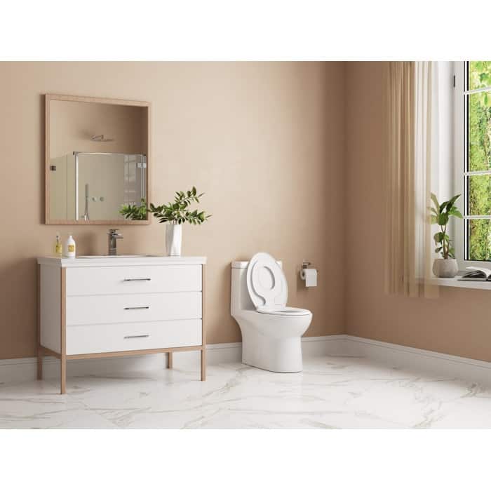 DeerValley Elongated One Piece Toilet with Potty Training Seat Dual Power Flush Toilet 1.1/1.6 GPF - N/A