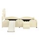 preview thumbnail 7 of 9, Beige Full PU Upholstered Platform Bed with Children's Slide