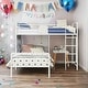 preview thumbnail 2 of 6, Modern Geo Cutout Colorful Twin L-Shaped Bunk Bed