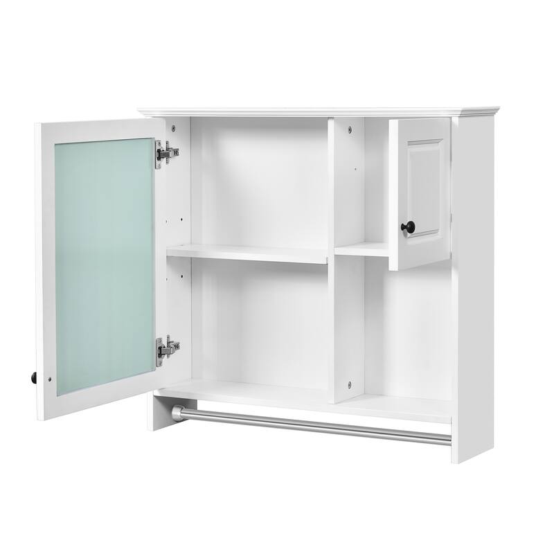 Bathroom Wall Cabinet with Mirrored Door, Wall Mounted Medicine Cabinet with Adjustable Shelves, Over Toilet Storage Cabinet