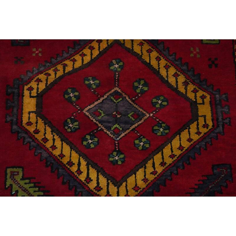Hand Knotted Oriental 100% Wool Carpet Traditional Tribal Red Tabriz Runner Rug - 9' 9'' X 3' 1''