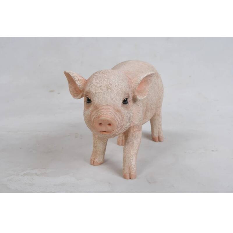 9" Standing Baby Piglet Outdoor Garden Statue