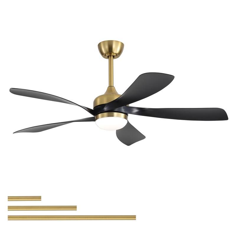 52-Inch Ceiling Fan with Light - Dimmable with Memory Function, DC Reversible Motor, Includes Remote Control