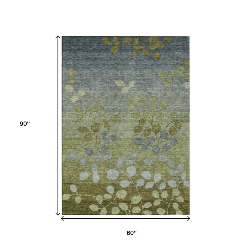HomeRoots Floral Transitional Rectangle Outdoor Rug