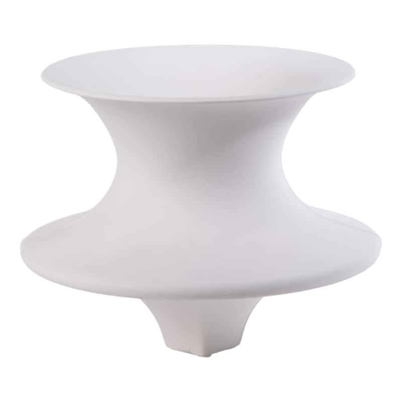 10 Inch Wide White Ceramic Vase