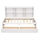 preview thumbnail 7 of 6, Twin Size Storage Bed with Side Bookcase and 2 Drawers - White