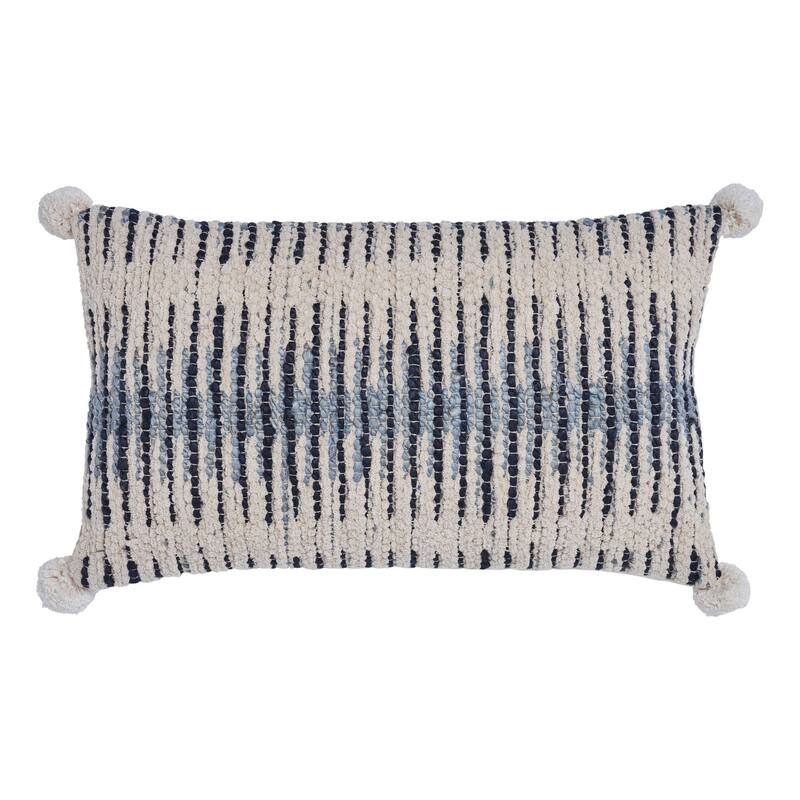 Stewart, Cotton/Jute, Neutral Blue, Bolster - Mid Loft