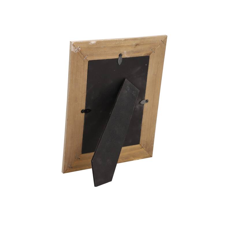 Light Brown Wood Beaded 1 Slot Photo Frame - 8 x 1 x 10