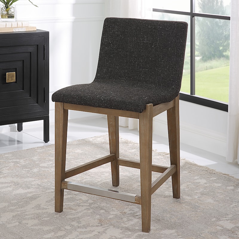 Uttermost Klemens Chocolate Counter Stool - 20"W x 38.5"H x 23"D