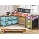 preview thumbnail 29 of 36, 67" L Gaming Shaped Desk Storage Shelves Power Outlet 2 Drawers
