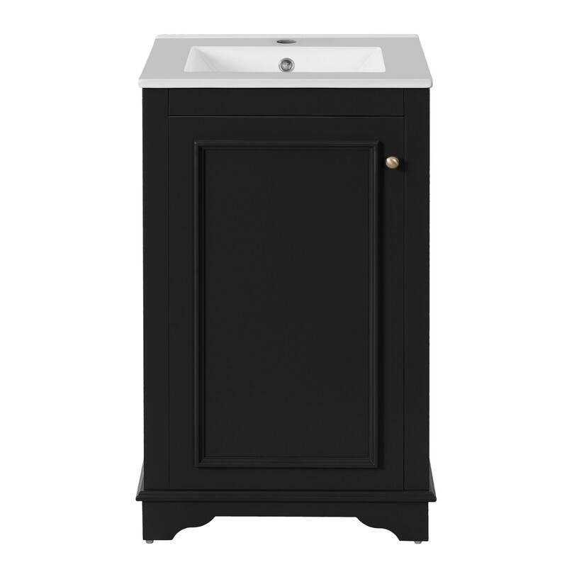 20" Bathroom Vanity with Ceramic Sink, Soft Closing Door, adjustable shelf