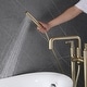 preview thumbnail 12 of 12, 33" H Solid Brass Floor Mounted Freestanding Tub Faucet with Hand Shower and Diverter