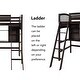 preview thumbnail 17 of 34, Twin Size Loft Bed with Desk and Shelves, Space-Saving Wooden Frame