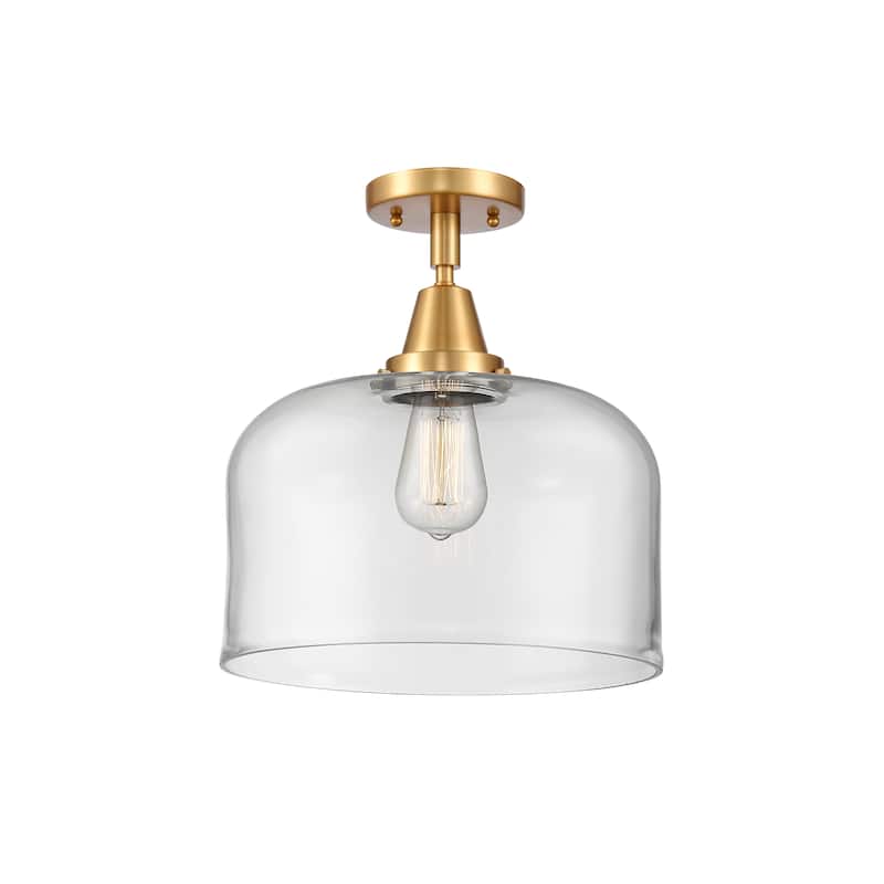 Innovations Lighting Caden Bell - 1 Light 12" Flush Mount - Clear/Satin Gold