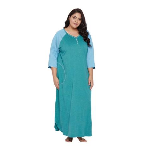 Oussum Ultra Soft Lounge Dress for Womens Casual Night Dresses Poly Cotton Nightgown Sleepwear with Pocket Ladies Long Maxi