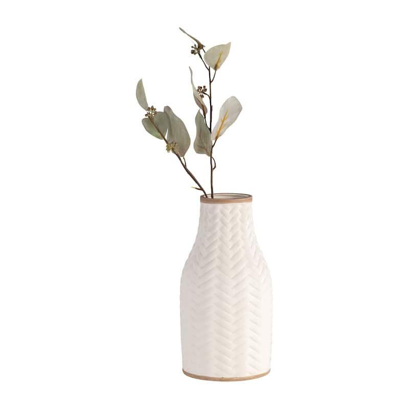 Sagebrook Home Artisan Crafted Ceramic Vase - Versatile Home Accent for Tabletop or Shelf Display