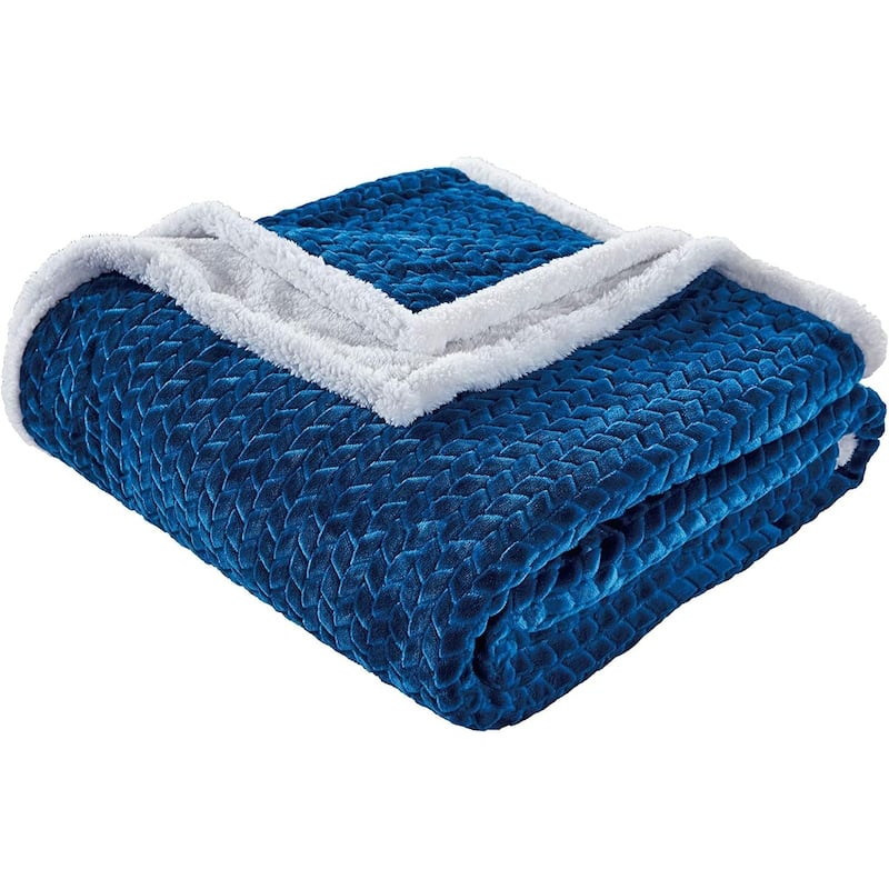 Home Essentials by Décor&More Braided Sherpa Blanket Bed Bath