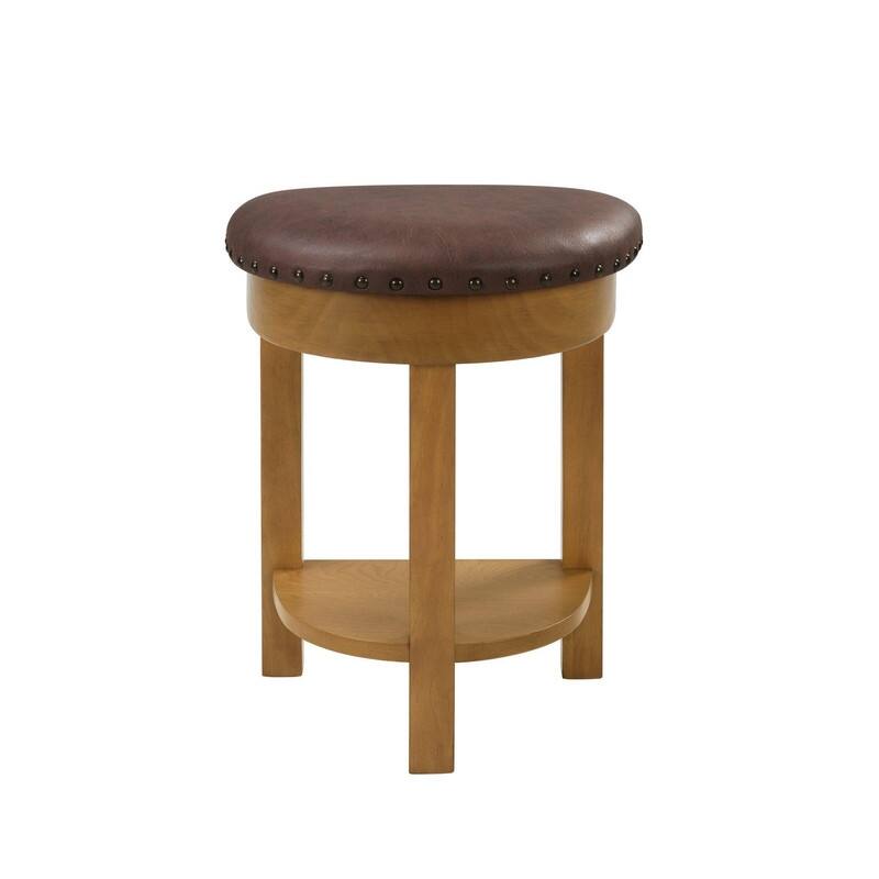 4-Piece Bar Table Set with Solid Pine Wood Legs and PU Upholstered Stools for Dining and Entertaining