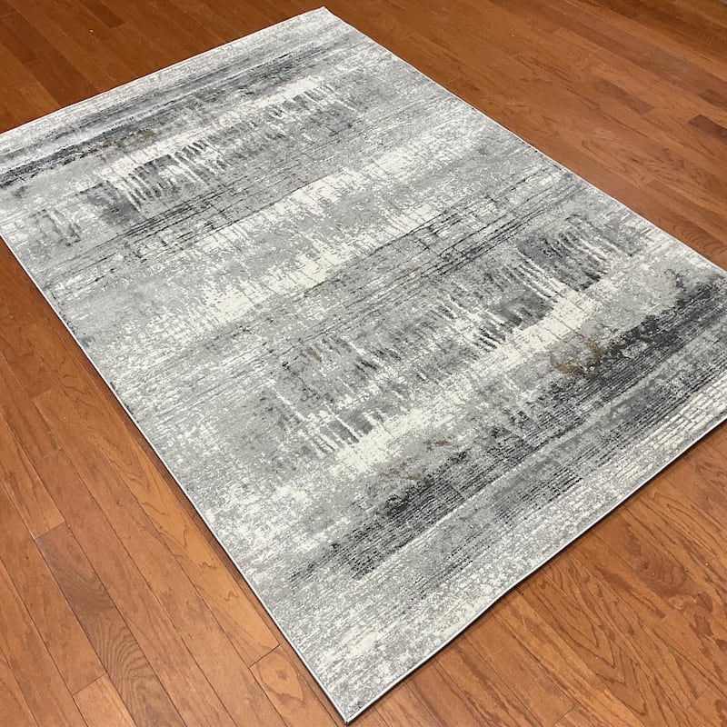 HERAT ORIENTAL Turkish Modern Erased Design Wool & Silk Rug - 5'3" x 7'7"
