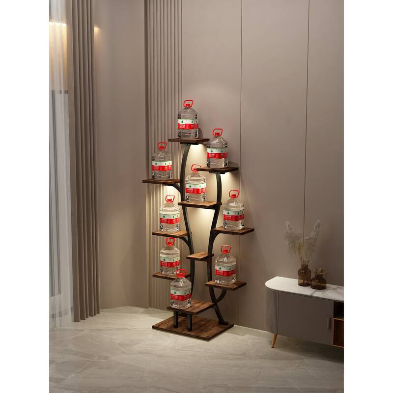 Plant Stand with Grow Lights, Indoor Plant Shelf, Metal Plant Flower Holder Stand, Vase Shape Plant Rack for Home, Patio