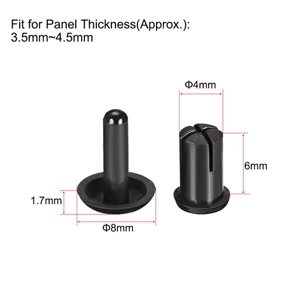 100 Pezzi Fermagli In Nylon Bianchi Uxcell Per Pannelli Spessore 3.4-4.3mm, Fissaggi Auto