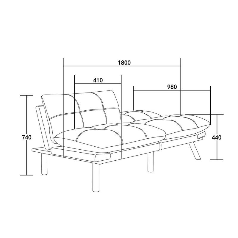 70.87" Futon Sofa Bed, Foam Foldable Couch Convertible Loveseat Sleeper Daybed with Adjustable Armrests for Small Space