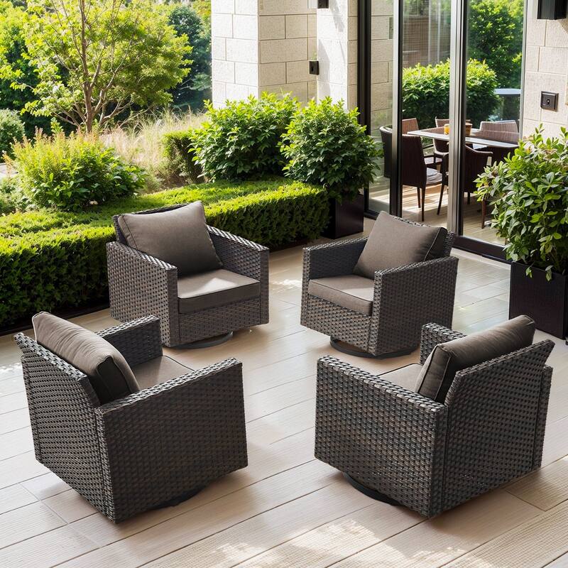 Outdoor Swivel Glider Chairs with Soft Cushion