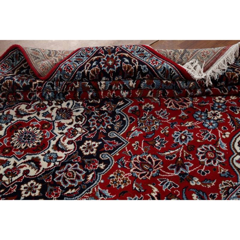 Traditional Mashad Turkish Area Rug Floral Red Machine Made Carpet - 6'3" x 9'6"